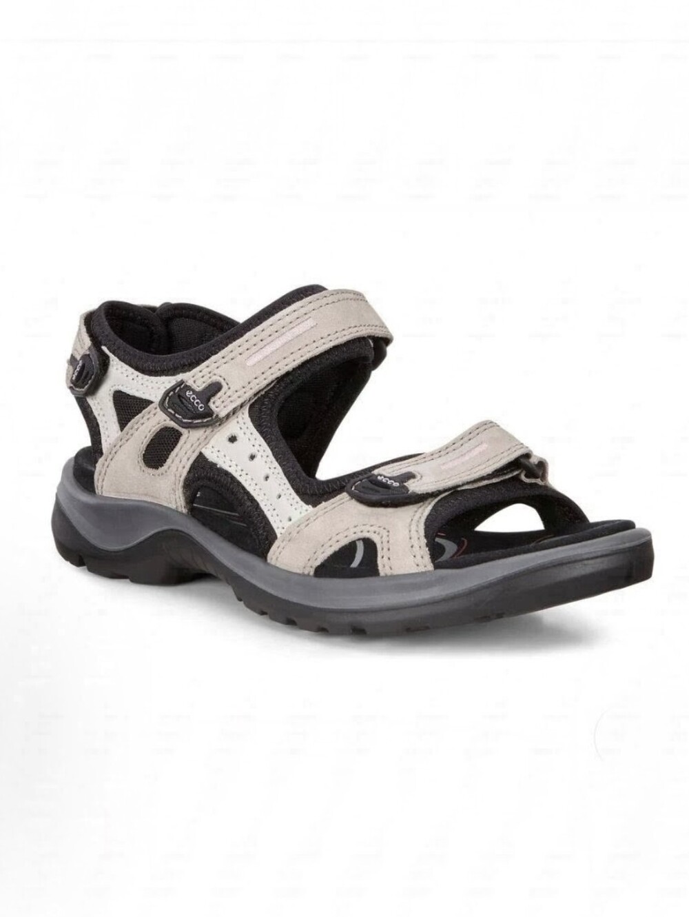 New Ecco Yucatan Leather Comfort Outdoor Sport Sandals Size 9 EU 40 Ice Black